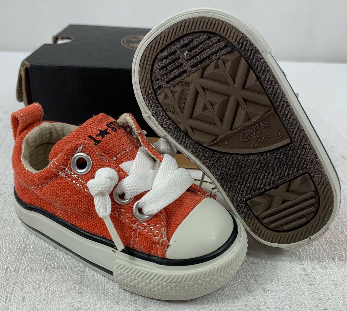 alcanzar Paquete o empaquetar A rayas CONVERSE Infant/Toddler Chuck Taylor AS Street Slip Low Sneakers Red Clay  Size 2 | eBay