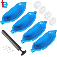 4 Ribbed Marine Boat Fender Vinyl Bumper Dock Shield Protection 6.5" X 23" Blue