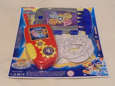 Paw Patrol: Mighty Pups Farbmaske Set - 4 Stifte & Spielzeugradio - Neu