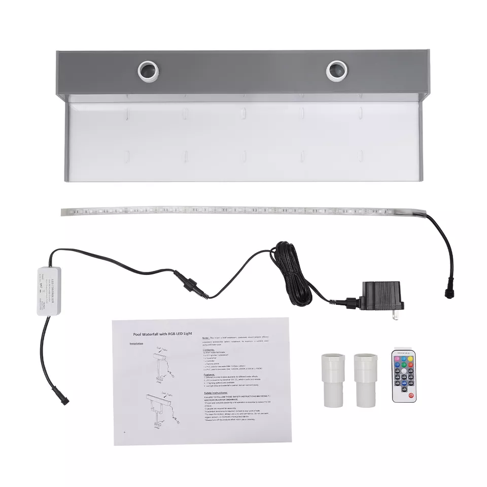 Garden 7 Colors Multi-Color LED Light Outdoor Pool Fountain Waterfall Spillway - Image 3 of 4