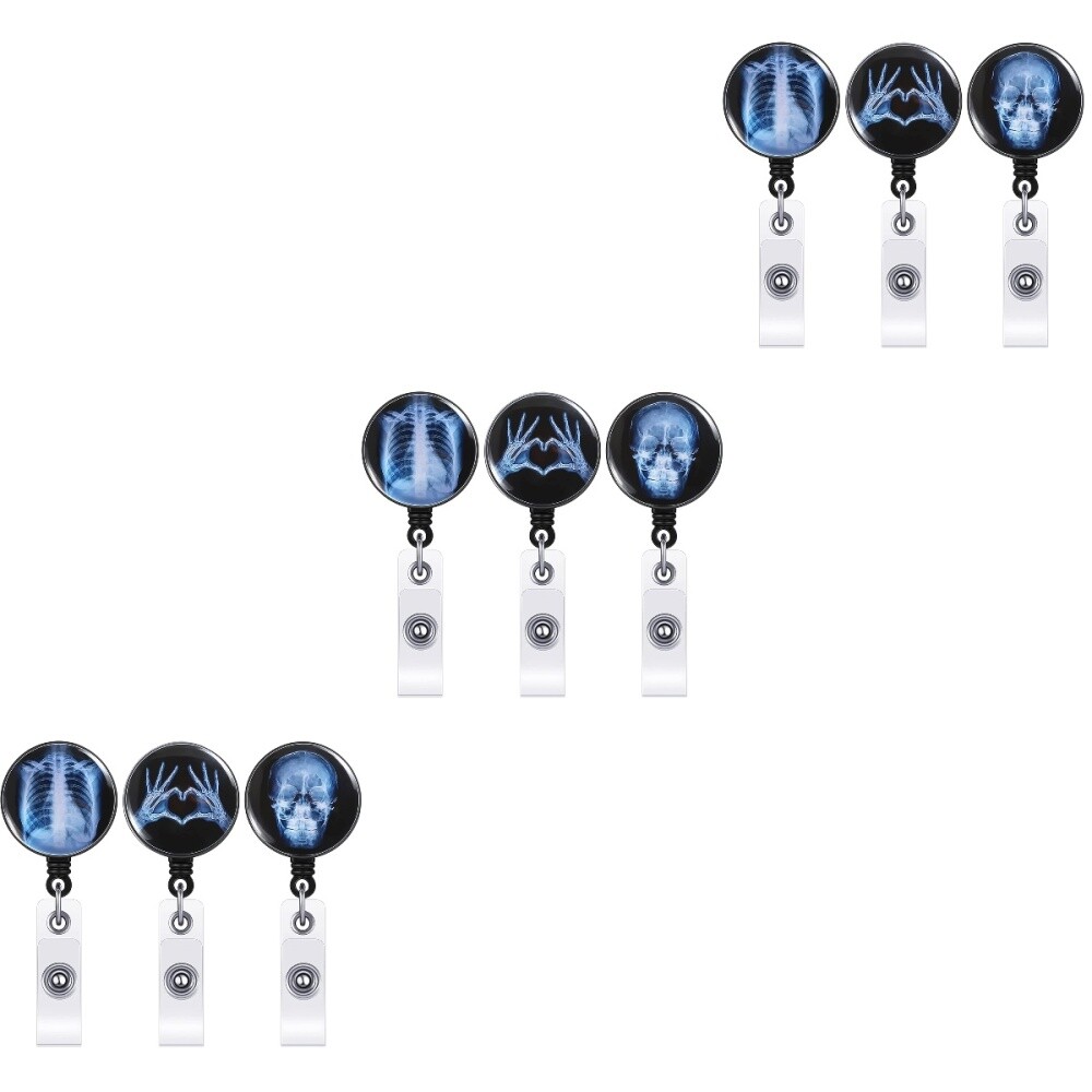 9 Pcs Pharmacy Badge Reel Pediatric Xray Markers Initials Skull eBay