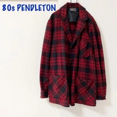 PENDLETON Veste Tailored En Laine À Carreaux Homme Rouge Noir Taille M - Photo 1/4