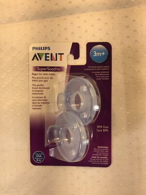 NEW Philips Avent Baby Infant Super Soothie Binky Pacifier Round Blue Boy 3+M 