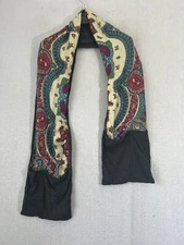 Johnny Was Scarf Womens Floral Geometric Cotton Whimsical Old Money Elegant