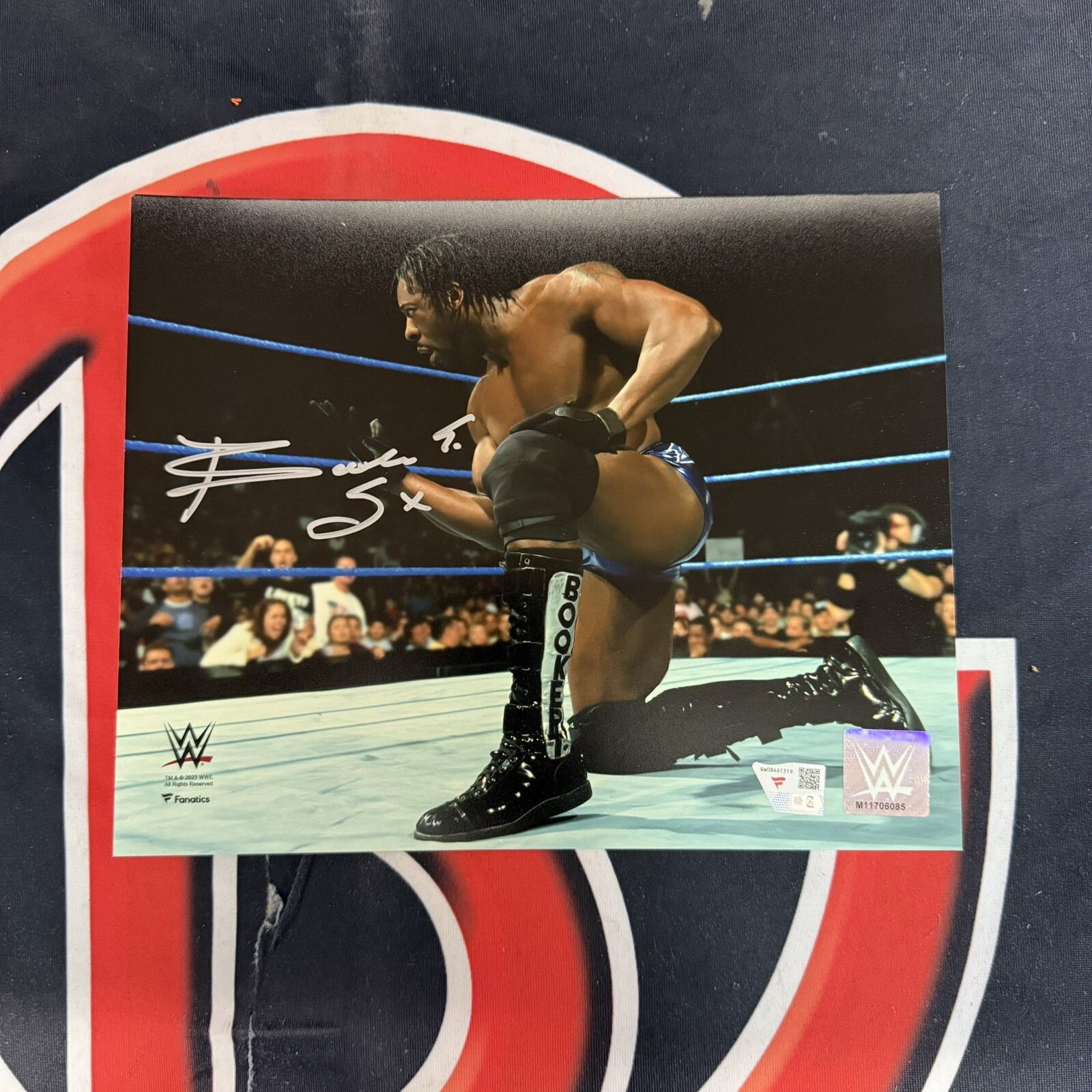 Booker T Autographed Signed Wrestling "5x" WWE Spinaroonie 8" x 10" Photograph Fanatics 