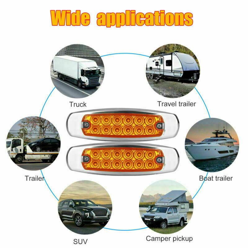 20X Amber LED Side Marker Lights Bullet Clearance Light Truck Trailer Wateproof - Foto 2