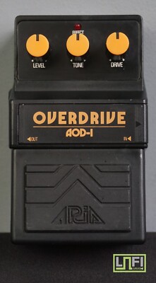 Aria AOD-1 Overdrive 80s Black Overdrive Guitar Effect Pedal Made In Japan