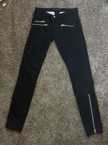 WOMENS JUICY COUTURE BLACK GOLD SKINNY JEANS SIZE 