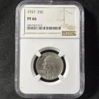 1937 25c Washington Quarter Proof Low Mintage Gem Uncirculated NGC PF 66