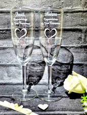 Personalised Champagne Glasses Set of 2 Personalised Engagement Gift Flutes
