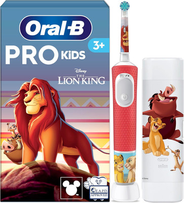 Oral-B Pro Kids 3+ König Der Löwen Elektrische Zahnbürste Kinder, Weiß/Rot | Ink