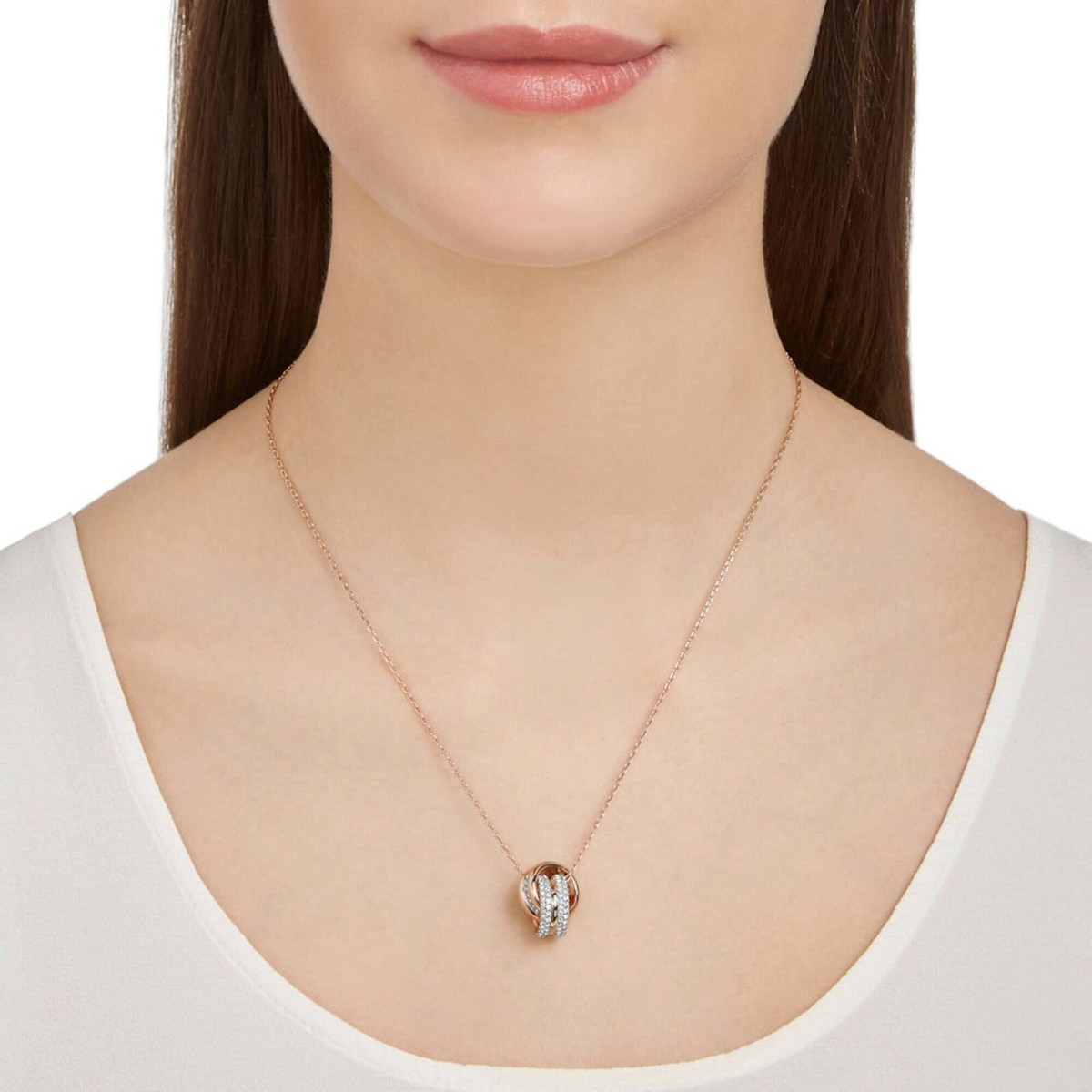 新品未使用⭐︎Swarovski furtherインターロッキング ペンダント Swarovski Women's Pendant Necklace Further Intertwined Circular
