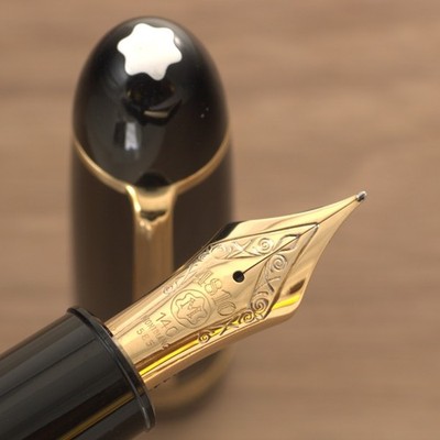 Vintage 1970s Montblanc 149 Meisterstück 14C All Gold F Ebonite Feeder W/O Slit