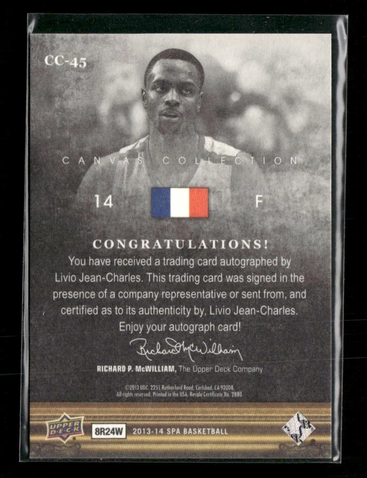 2013-14 SP Authentic Livio Jean-Charles Canvas Collection Autographs Auto RC - Image 2 of 2