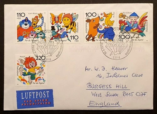 Germany stamp 1998 Youth Welfare Children's Cartoons first day cover