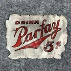 Vintage Parfay Soda 5 Cent Tin Price Sign Litho Advertising Pre WWII