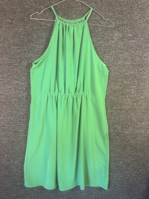 Zara Basic Dress Women's Large Lime Green Spaghetti Strap