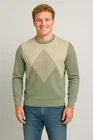 MENS SPORTING SEA CREW NECK ROMBI WOOL SWEATER ART. 3280 80