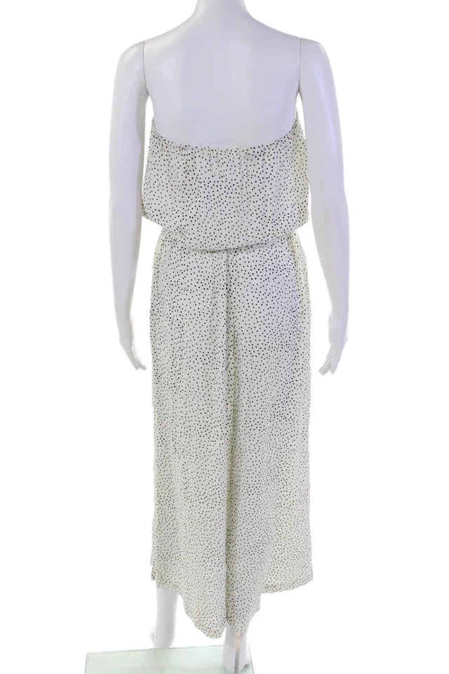 Blue Life Womens Sleeveless Drawstring Polka Dotted Jumpsuit White Size XS - Image 3 of 4