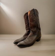 Lucchese Cowboy Boots 2000 Lone Star Calfskin Men’s 11 B T3099R4 Walnut Brown