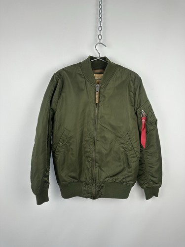 Alpha Industries MA-1 Men's Bomber Flight Jacket Olive Khaki Size M Military