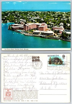 Vintage Princess Hotel Bermuda Postcard 1981 Postmark John Hinde Aerial View