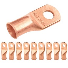 SELTERM 10pcs 1/0 AWG 5/16" Stud Battery Lugs, Heavy Duty Wire Lugs, Ring T...