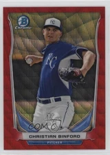 2014 Bowman Draft Top Prospects Chrome Red Wave Refractor /25 Christian Binford