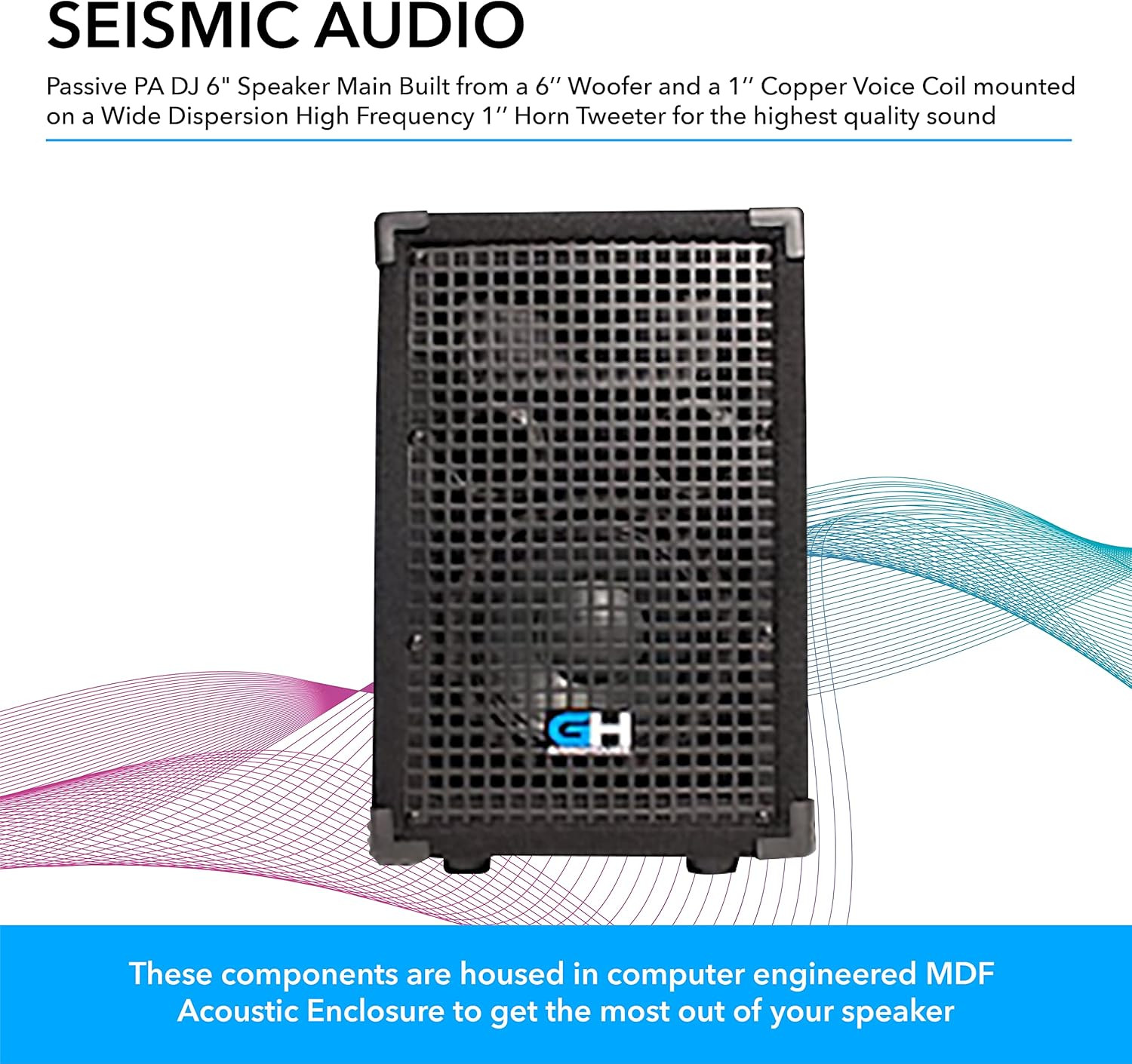 - GH6L - Passive 6 Inch 2-Way PA/DJ Loudspeaker Cabinet - 400 Watt Full Range PA