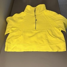 Lululemon Scuba Hoodie Quarter Zip Sweatshirt Womens Size 4 Neon Green
