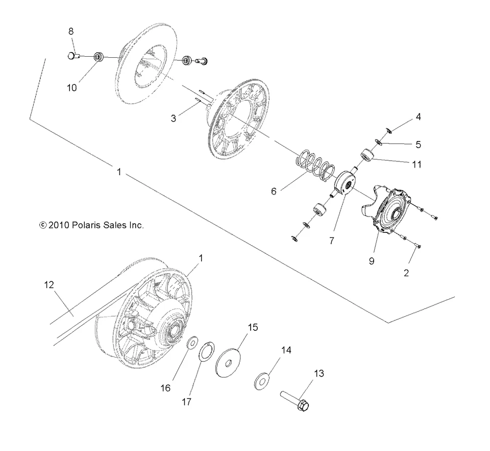 Muelle accionado Polaris, pieza original OEM 7044086, cantidad 1 Foto 2 de 2
