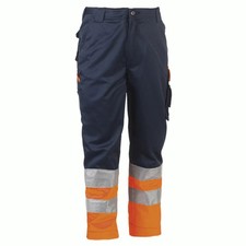 Herock Olympus Hi-Vis Orange & Navy Water Repellent Work Trousers - 30" Waist