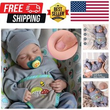 Lifelike Reborn Baby Dolls Silicone Full Body - 17 Inch Realistic Newborn Bab...
