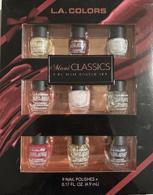 L.A. Colors Mani Classics 9-Piece Nail Polish Set (Mini Bottles)