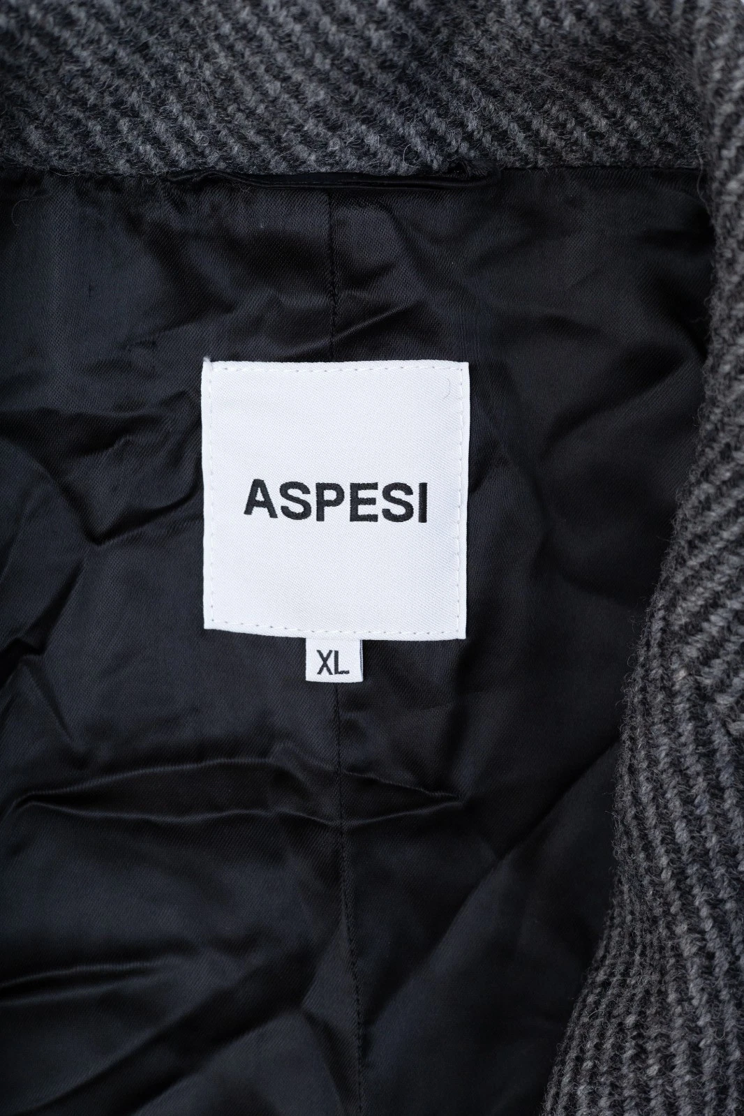 Aspesi Men's Grey Wool Solid Heavy Over Coat Size XL Made in Italy image 12