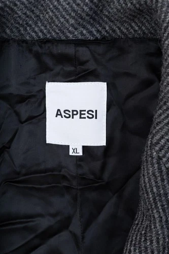 Aspesi Men's Grey Wool Solid Heavy Over Coat Size XL Made in Italy image 12