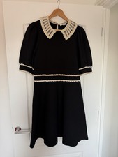Sandro Paris Knitted Contrast Collar Dress Si...