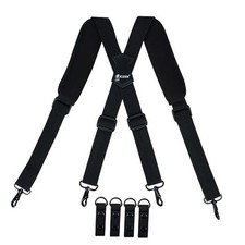 Tactical Duty Belt Suspenders with Metal Hook,Men Padded Police SP002-BLACK