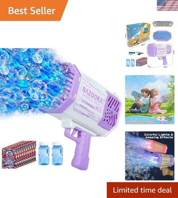 Delightful Bubble Machine for Parties! 69 Holes & Colorful Lights for Ages 3-12