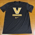 Vanderbilt Commodores Shirt Mens Large Black Baseball Dri Fit Nike
