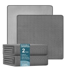 Washable Underpads 34x36 Inch - Waterproof Reusable Bed Underpads, Heavy Ab...
