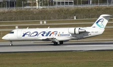 Bombardier CRJ-200 CRJ200 Adria Airways (Slovenia) Desk Wood Model Small 1/100