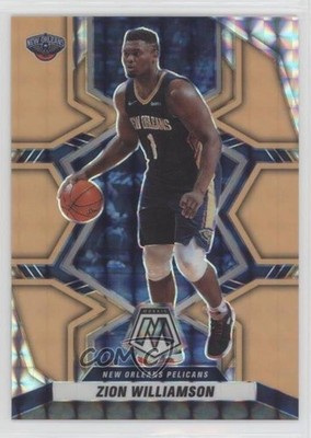 2021-22 Panini Mosaic Fluorescent Orange Prizm 10/25 Zion Williamson #124 09br