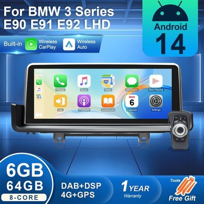 10.25'' Android 14 Autoradio 64GB iDrive WiFi Für BMW 3er E90 E91 E92 2005-2012