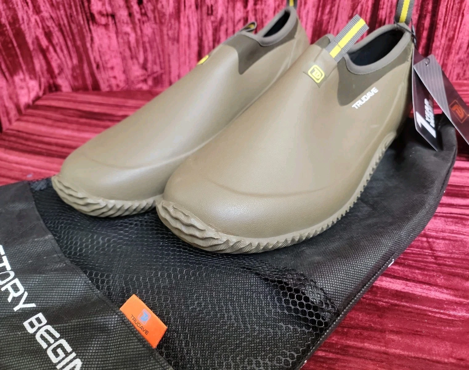 Trudave Garden Shoes Waterproof Rubber Olive Green Men's 12 New Shoe Shoes Camp