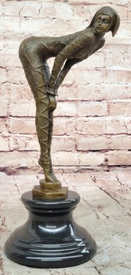 Art Deco Detailed bronze sculpture nude dancer by Chiparus France Figure Figure