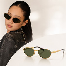 Auténtica Jennie Ray-Ban RB3774D 001/87 BLACKPINK verde oscuro dorada