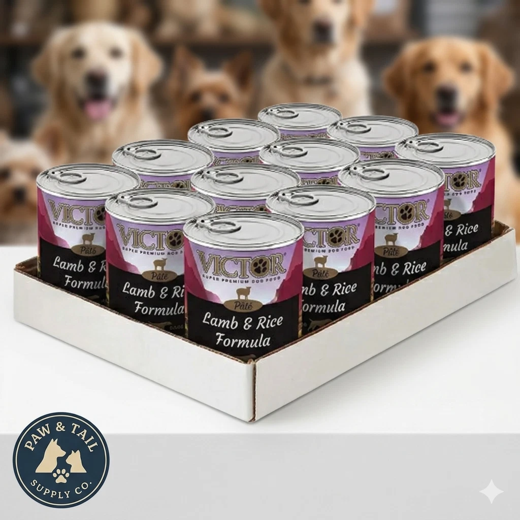 Victor Lamb and Rice Recipe Canned Wet Dog Food 12-Pack Paté for Dogs