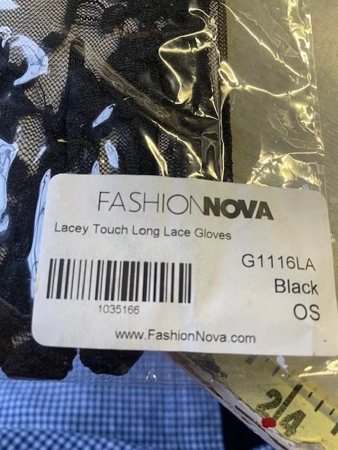 NUEVO EN PAQUETE Leg Avenue GUANTES ELÁSTICOS DE ENCAJE HASTA EL CODO NEGROS Foto 4 de 4