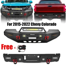 Aaiwa Front and Rear Bumper For 2015-2022 Chevy Colorado W/Winch Plate